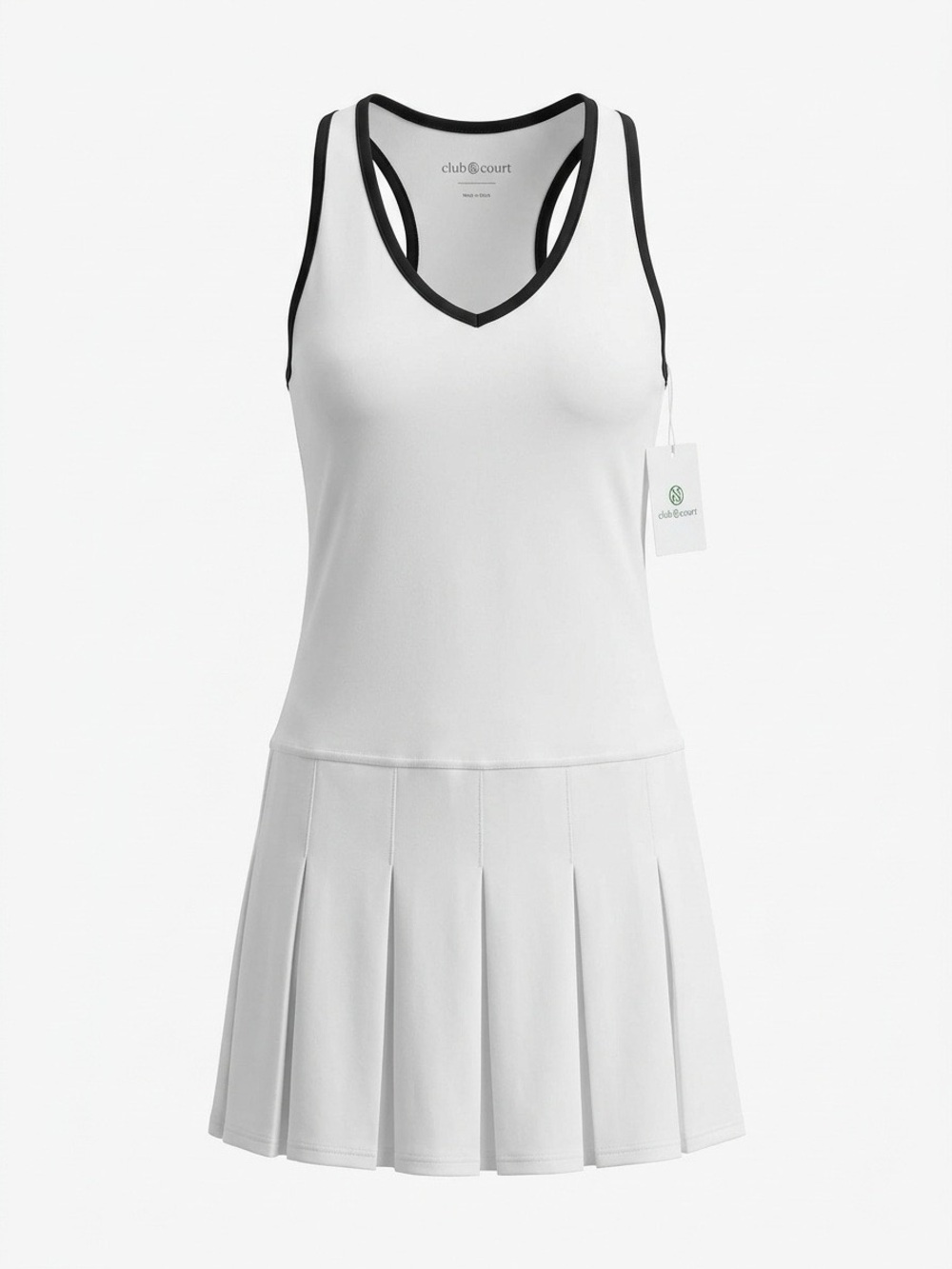 Club & Court White Tennis Kelly Dress with Navy Trim - size M - NWT 🌟